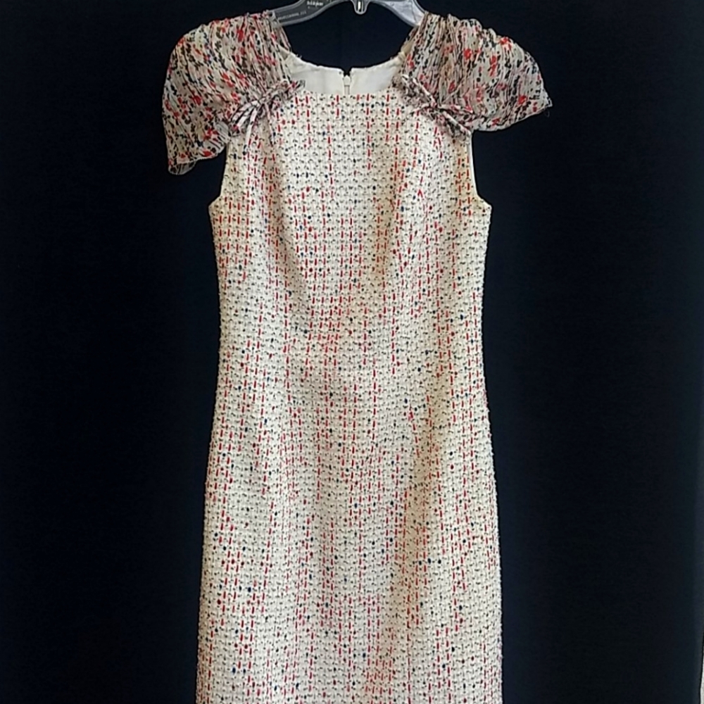Carolina Herrera Silk Tweed Maxi Sheath Dress 2
